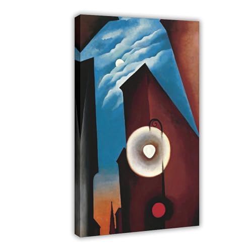 New York Street With Moon par Georgia O'Keeffe | Impression sur toile encadrée 61x91 cm