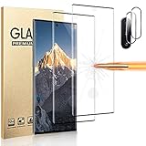 [2+2 Pack] Galaxy Note 10 Plus 5G Screen Protector, HD Clear 9H Tempered Glass Scratch Resistant, Fingerprint Unlock, 3D Curved, Bubble-Free for Samsung Galaxy Note 10 Plus Screen Camera Protector (6.8')