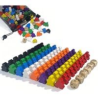 FuYelng 80 Piezas Fichas Personajes de Madera 8 Colores, 24 x 20
