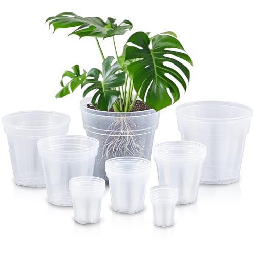 Vesici 24 Pcs 3/4/5/6/7/8/9/10 Inch Thickened Clear Nursery Pots