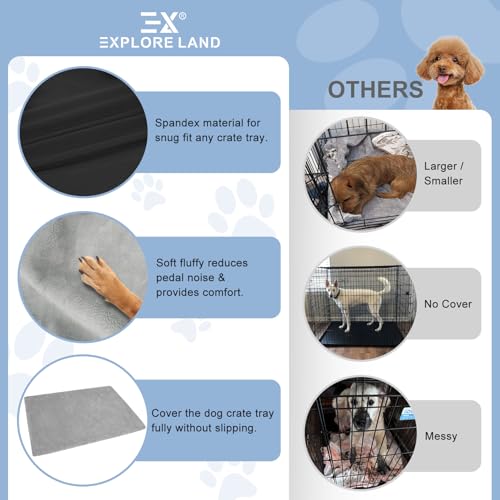 Explore Land Capa para caixa de cachorro com parte superior macia e fofa para gaiola de cachorro de