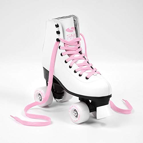 Patins à roulettes Classiques rétro ABEC7 pour Femme - Couleur Blanc et Rose - Taille 35, 36, 37, 38, 39, 40, 41
