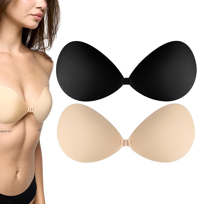 brachy Nude Sticky Invisible Self Adhesive Reusable Silicone Push up Bra for Women - Backless Invisible, Strepless, Sticky Strapless, Wire Free Stick-On-picture-29
