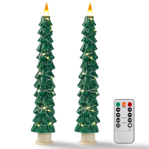 Velas de árbol de Navidad rodeadas de luces de hadas, luces LED