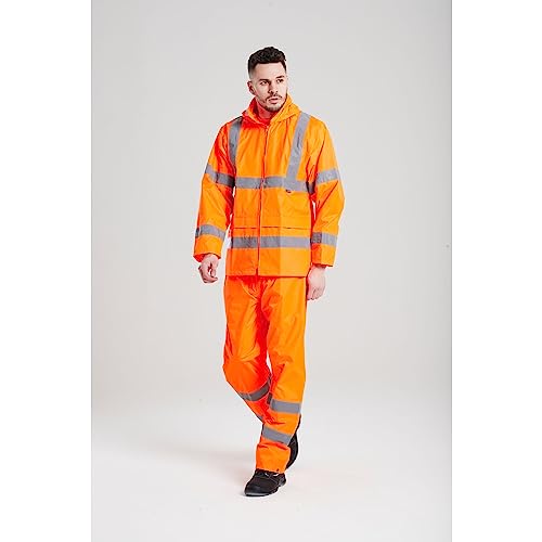 Portwest H440 Herren Leichte Wasserdichte Hi-Vis Regenjacke Orange, XL