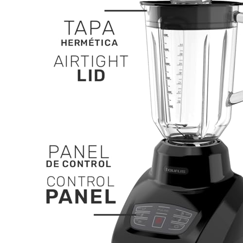 Taurus SEVILLA Countertop Blender | 48 oz Diamond Shaped Glass Jar | Touch Panel Controls with 6 Smart Pre Programmed Settings, 8 Speed Control & pulse function built-in | 550 watts by Taurus - Image 5