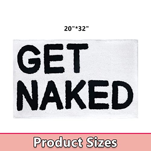 Firecos Get Naked Bath Mat Bathroom Rugs Non-Slip Doormat Microfiber Absorbent Bath Shower Mat Bath Rug for Bedroom Bathroom Decoration (Black - Image 2