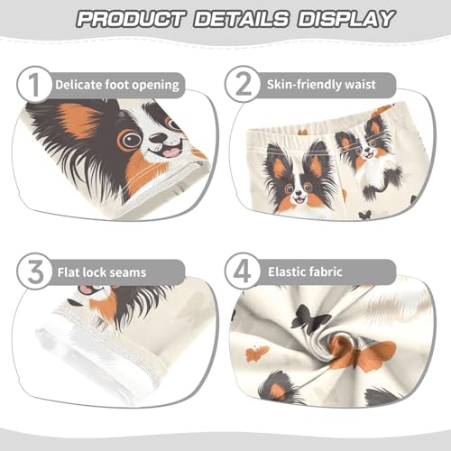 Dog and Butterfly Girls Leggings,Workout Leggings for Girls Toddler Athletic Legging Size for 3-10T3