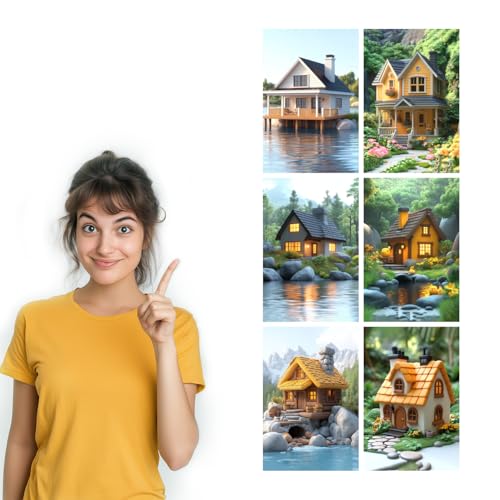 Image of SiddArtify Cottagecore Wall Art Prints Set - Whimsical House Poster Decor for Living Room Bedroom - 8x12 inch Board Pack of 6