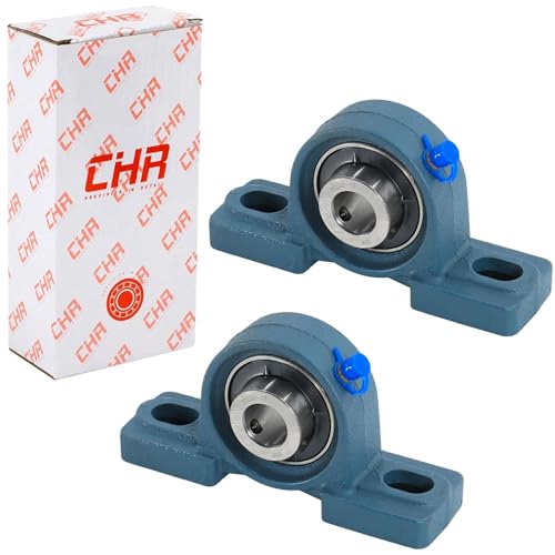 Image of CHR 2 Pack UCP202-10 Pillow Block Bearings | Mounted Pillow Block Bearings - Chrome Steel with 5 /8 inch Bore | ISO 9001-2015 Certified