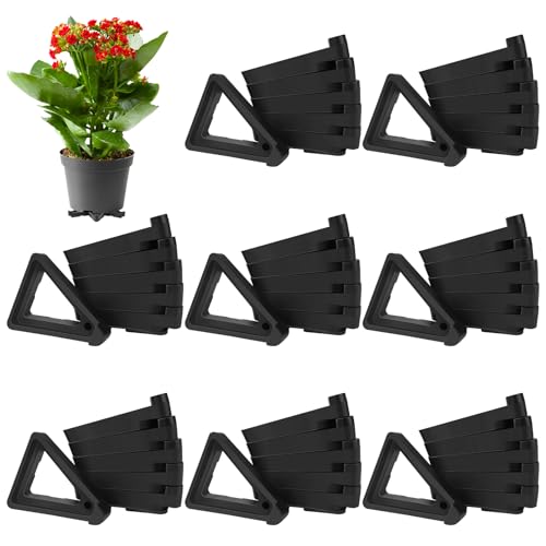 Meng Jiaran 48 Pcs Invisible Triangular Pot Feet Breathable Plastic 3.5cm Plant Stand Risers Prevent Rot Pots Toes for Small Large Pots Indoor Outdoor
