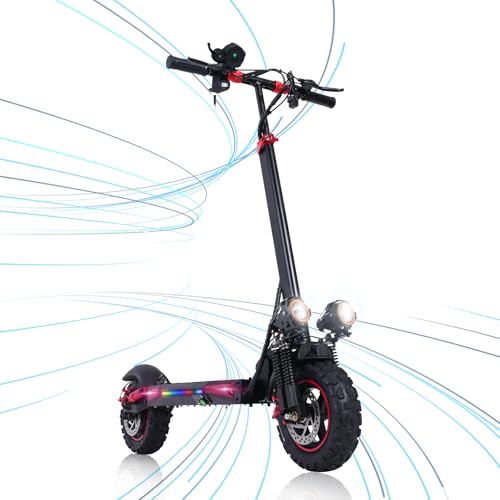 11” Monopattino Elettrico Adulto 12OOW Motore 48V/18Ah Batteria 50-60Km di Autonomia Doppio Sistema di Frenata Monopattino Elettrico Pieghevole in Lega di Alluminio Carico 150kg (1200W(48V18Ah))