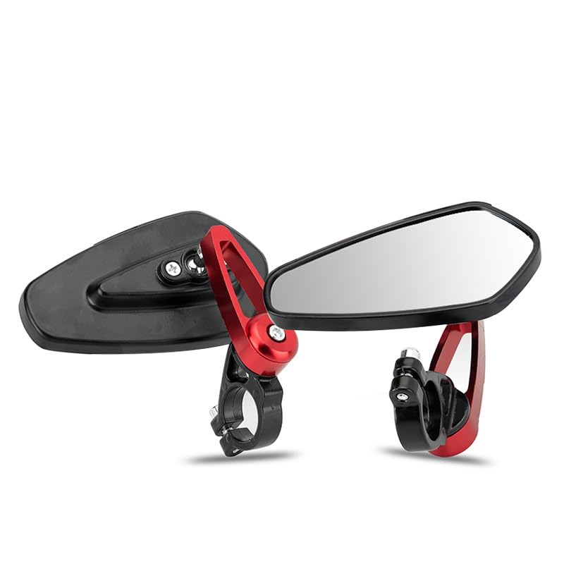 Espejos retrovisores moto manillar 22mm universales color rojo para scooter 1 par