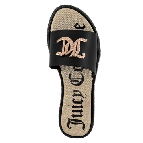 Juicy Couture Women's Slide Sandals - Glitter Bling Open Toe Sparkle Flats - Dressy Summer Casual Footwear4