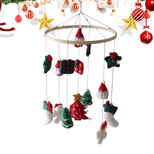 Móvil De Cuna Navideña - Móvil Para Bebé De 45x23 Cm | Móviles Para Cuna De Bebés | Juguete De Cunna Con Tema Navideño | Cochecito Colgante, Juguete Suspendido Para Decoradores De Techo, Accesorios