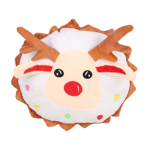 Image of DearJoy Christmas Reindeer Pillow - White & Brown