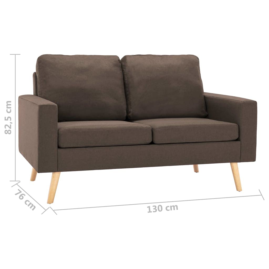 vidaXL Divani Set 2pz Divanetti Sofà Ottomane Canapè Poltrone Dormeuse Arredo Salotto Sedute Seggiole Soggiorno Mobili in Tessuto Marrone