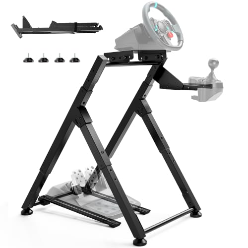 ARES WING Foldable Racing Wheel Stand, Racing Steering Shifter Pedal Mount