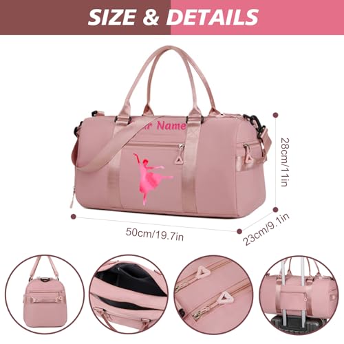 Personalized Duffel Bag,Custom Sports Bag with Text,Colorful Photo/Embroidered Name,Overnight Travel Bag with Wet/Dry Pockets & Shoe Compartment,Gift for Family/Friends2