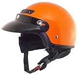 Core Helmets Deluxe Half Helmet (Flat Black, Large)