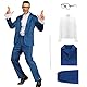 AYYOHON 80s 90s Jahre Spion Swinger Kostüme für Männer Halloween Kostüme Blauer Anzug Party Cosplay Outfit L