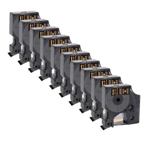 LabelManager 160/280�v�����^�[�p�̌݊����̂��郉�x���e�[�v(10PK Gold on Black)