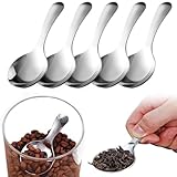 Muorruo 5er-Pack Mini-Schaufeln mit kurzem Griff, Silberne Mini-Schaufeln für Vorratsdosen, Kleine Edelstahl-Schaufeln für Kaffee, Süßigkeiten, Salz, Zucker, Tee und Desserts (Silber)