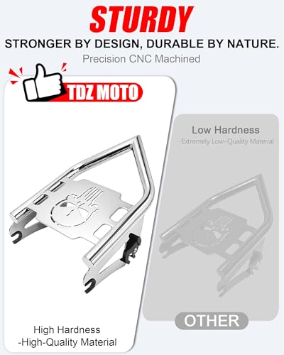 Image of Chrome Detachable Luggage Rack for Harley Touring, Street Glide, Road Glide, Electra Glide, Road King, Ultra Limited 2009-2025