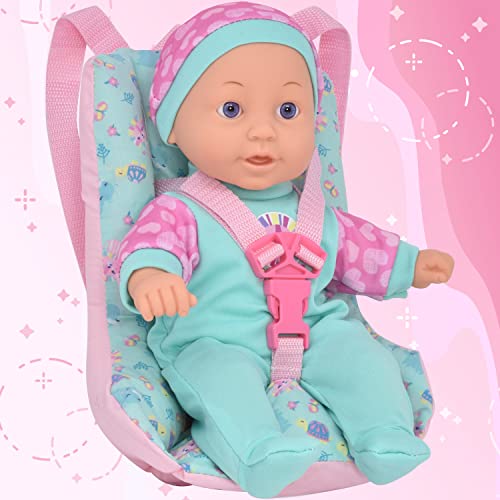 Soft Body Baby Doll For Toddlers With Take Along Doll Backpack Carrier Accessories, Interactive 12 Inch Infant Doll With Car Booster Seat For Girls 2 3 4 5 Year Old #TOP1