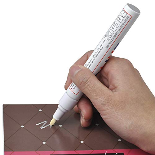 TRIXES Packung mit 2 weißen Reifenmarkierungs-Lackstiften – Präzisions-Detailstift für Fahrrad- und Autoreifen – wasserfeste und langlebige Formel