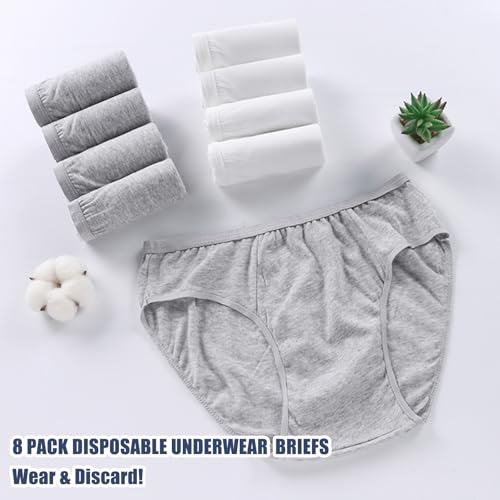 COVAX Disposable Travel Underwear and socks for Men, 14 Pack Cotton Briefs for Hospital Stay, Road Trip, Camping or Long Hike2