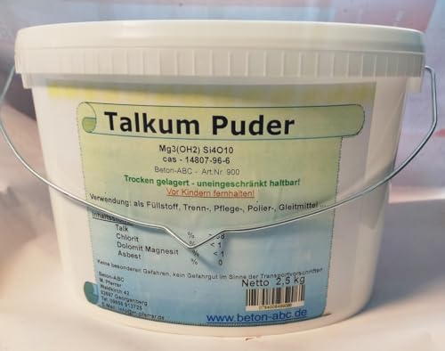 2,5 kg Talkum Puder im Eimer, Talk Asbestfrei, Lieferung innerhalb 1-2 Werktage