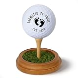Pregnancy Reveal Gifts for Uncle, Pregnancy Announcement Gifts, Promoted to Uncle Golf Ball Display Stand Holder Lifelike Turf Golf Decor Gift