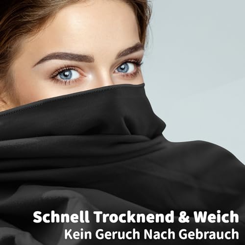 Pameil Mikrofaser Handtuch 3er Set (160x80cm Groß Badetuch +2 Stück 80x40cm Klein Handtuch)… – Ansicht 3