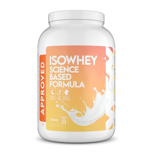 WFN Approved Isowhey - Neutral - 1 kg Dose - Laktosefreies Eiweißpulver - CFM Molkenproteinisolat - Sehr gut löslich - 33 Portionen - Made in Germany - Extern laborgeprüft