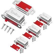 Tonitrui Cabinet Door Magnet, Flat Bottom Cabinet Magnetic Catch with Adhesive, Easy to Install,Only Takes 1 Minute,35lb Magnetic Cabinet Door Drawer Latch Sliver, 4Pack