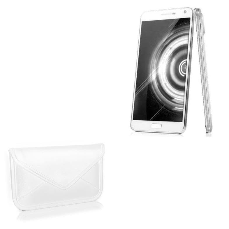 BoxWaveCase Compatible with iBerry Auxus Nuclea N2 - Elite Leather Messenger Pouch, Synthetic Leather Cover Case Envelope Design - Ivory White