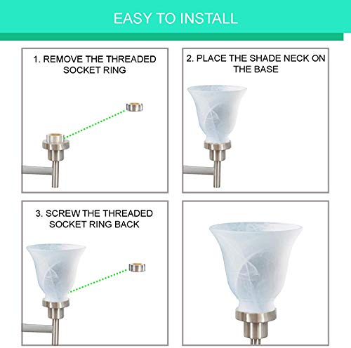 Image of Lighting Replacement Alabaster Shade - Height: 4.75-inch, 5-3 /8 inches Diameter, Milky Scavo Glass Bell Shade - Standard 2-1 /4-inch Fitter