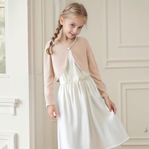 Girls Knit Cardigan V Neck Lightweight Comfy Sweater Coat Fall Fashion Cute Open Front Princess Shawl Jacket School Outfits4