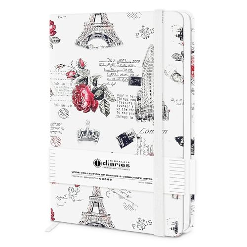 Image of Jhingalala Diaries - Hardbound Leather Cover Pocket Size Corporate Executive Diary Notebook I Pocket Diary For Men and Women I A6 Size I 80gsm Paper I 192 Ruled Pages (Paris)