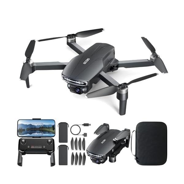 Brushless Motor Drone with 4K Camera for Adults Long Range FPV Video RC Drone with Optical Positioning,5G Transmission,120°FOV 90°Adjustable Lens,2Batteries,Carrying Case,Easy for Beginners,Under 249G