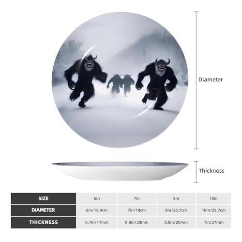 Platos decorativos de monstruo con cuernos de 8 pulgadas y soporte para mesa 3
