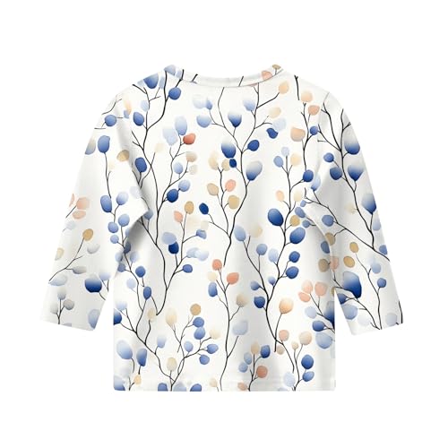 Teen Girl Shirts Fitted 3/4 Sleeve Crew Neck Tops Floral Print Blouses Pullover Cute Fall Winter Outfits 5-16 Years2