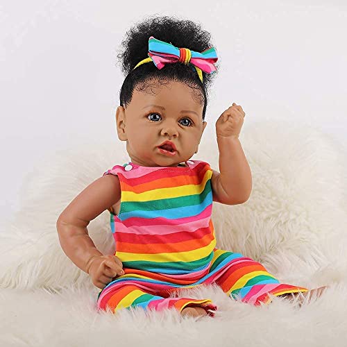 CAMANDY Reborn Puppe 22 Zoll 55 cm Realistisch Weich Silikon Vinyl Handgemachte Babys Reborn Baby Puppen Das beste… – Bild 6