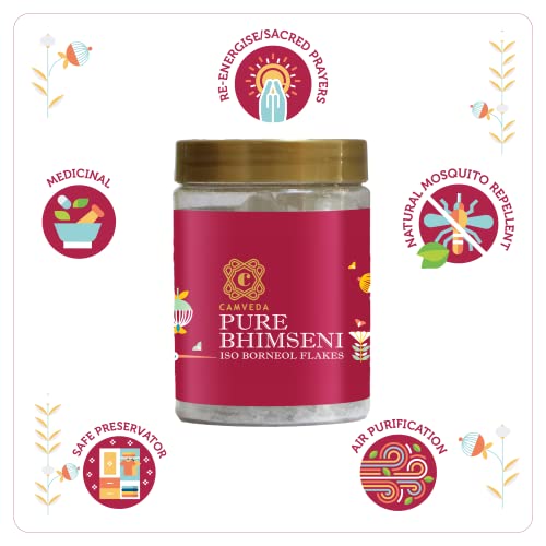 Camveda-Pure-Bhimseni-Camphor-KapoorKapur-Isoborneol-Flakes-Jar-100-Pure-Camphor-Purifying-Pleasant-Fragrance-for-Pooja-Hawan-Air-Freshener-Unadulterated-Camphor-Bhimseni-Camphor-500gm