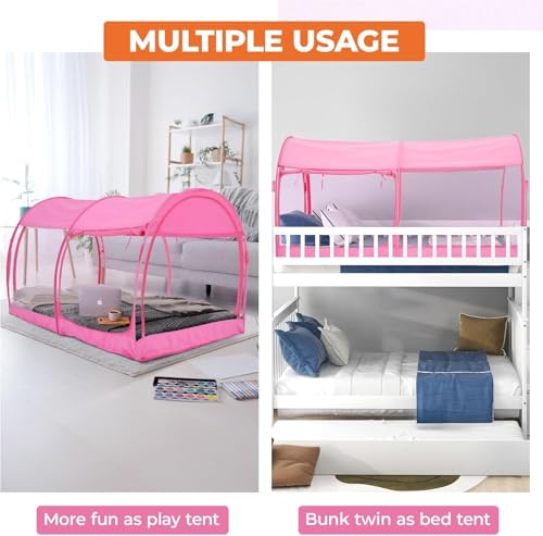 Image of Alvantor Full Size Canopy Bed Tent Mesh Full Mosquito Net for Beds Privacy Tent Slumberpod Blackout Indoor Tents for Beds Sleeping Pop Up Tents (Mattress Not Included)