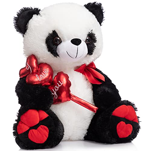 Hollyhome I Love You Panda Stuffed Animal Plush Panda With Red Hearts And Bow Sweet Plush Toy For Valentine's Day 20 Inch #TOP1