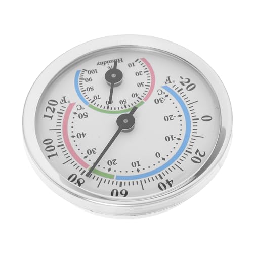 TIDTALEO アルミ合製ミニアナログ温湿計 高精指針式 温湿測定器 ポータブル 軽量 家 オフィス 車 サウナ用 おしゃれ装飾用