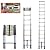 12.5 FT Aluminum Telescoping Extension Ladder Extendable?Folding Multi-Purpose 12 Steps Max 330 lb Capacity EN131 Certifiacted