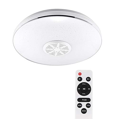 ALLOMN Luz Techo LED, Lámpara de Techo Música Bluetooth Inteligente Luz Cambio...